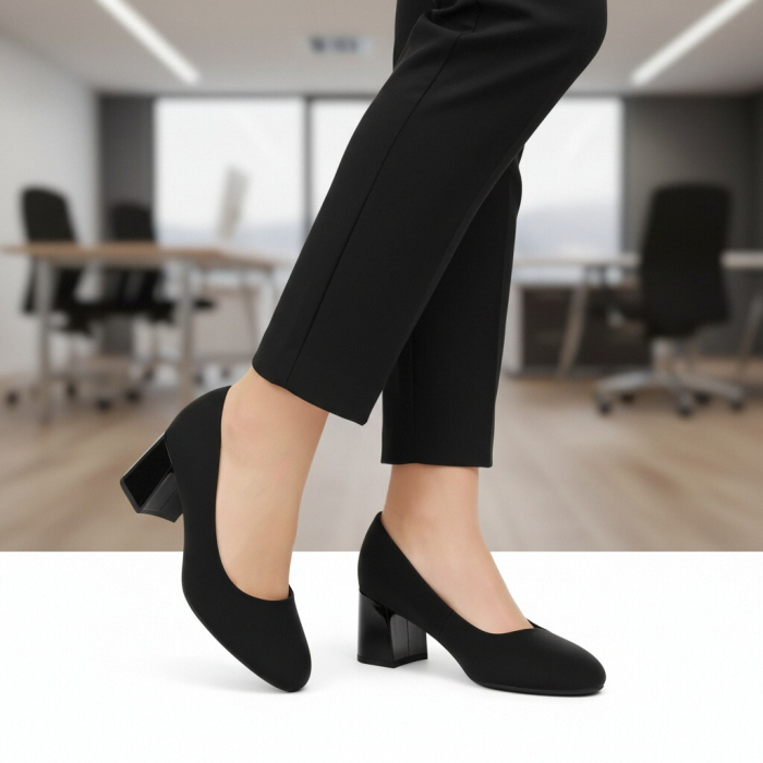 Pantofi eleganti cu toc C-155negru [4]