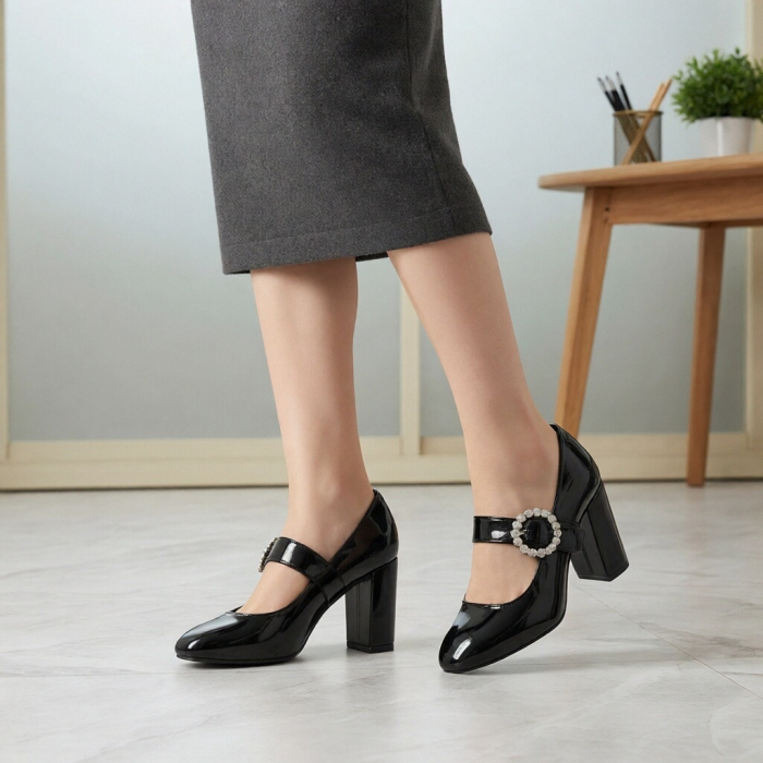 Pantofi eleganti cu toc FX-2negru [4]