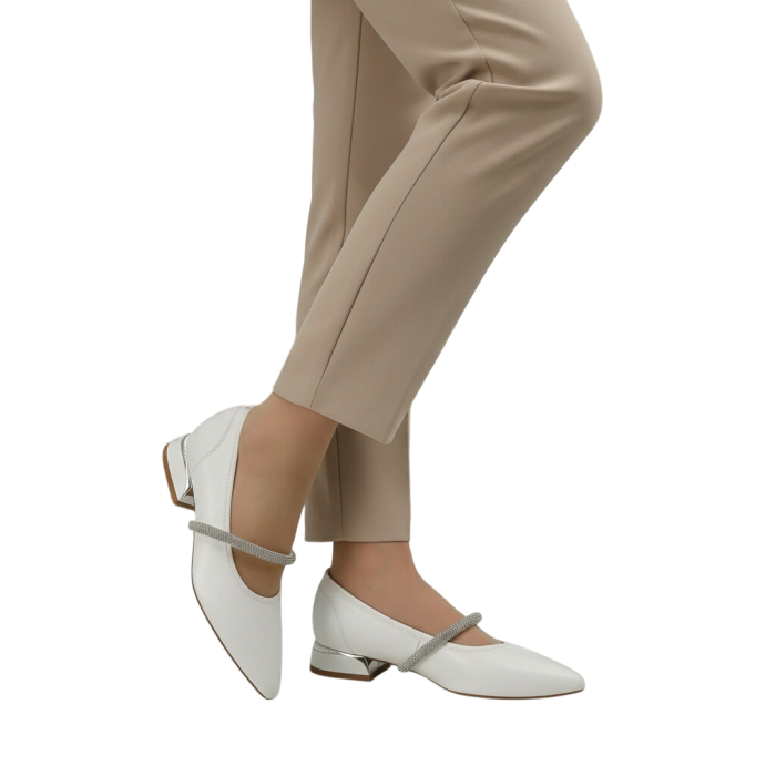 Pantofi eleganti cu toc jos C-150alb [2]