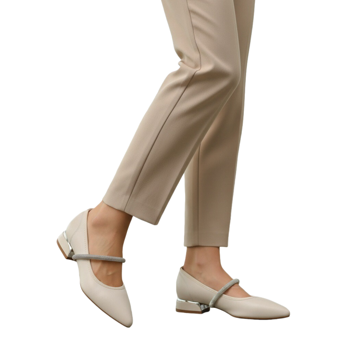 Pantofi eleganti cu toc jos C-150bej [2]