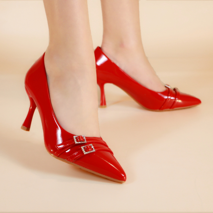 Pantofi eleganti cu toc LL-02rosu [4]