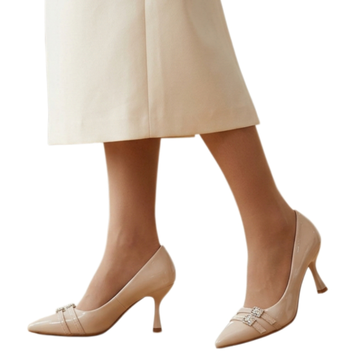 Pantofi eleganti cu toc LL-02bej [2]