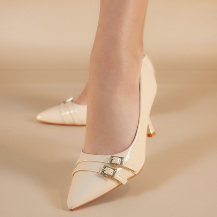 Pantofi eleganti cu toc LL-02bej [4]