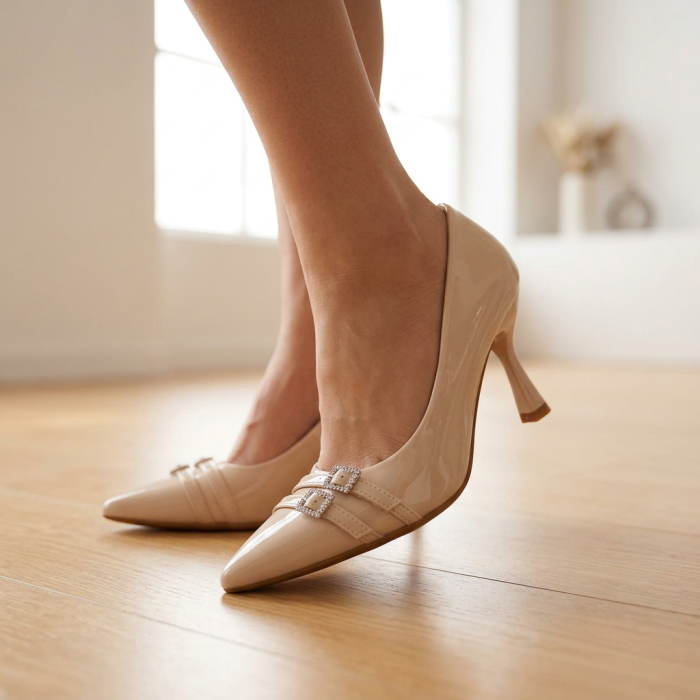 Pantofi eleganti cu toc LL-02bej [3]