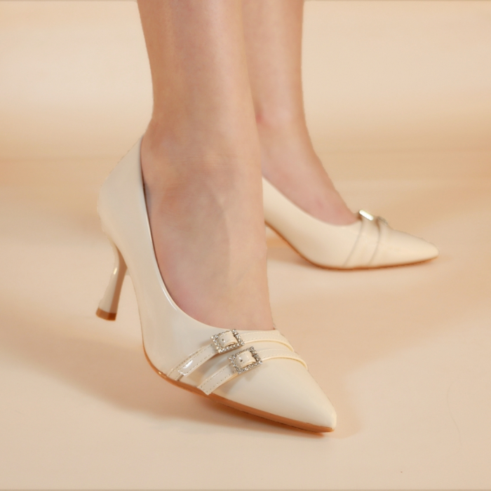 Pantofi eleganti cu toc LL-02bej [6]