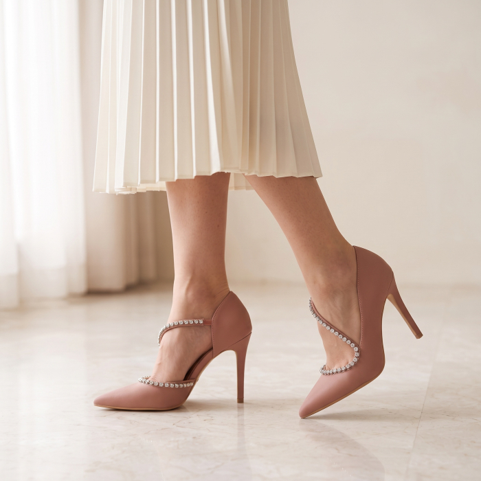 Pantofi eleganti cu toc stiletto 138roz [3]