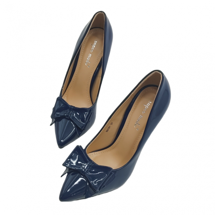 Pantofi eleganti cu toc stiletto 55131bleumarin [9]