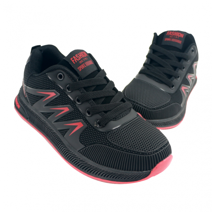 Pantofi sport A0916negru/rosu [4]