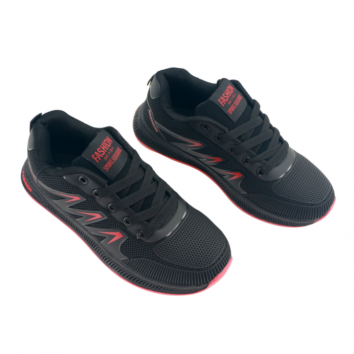 Pantofi sport A0916negru/rosu [3]