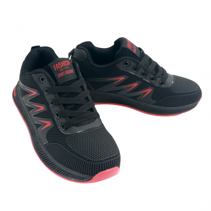Pantofi sport A0916negru/rosu [2]