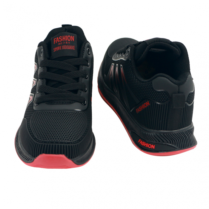Pantofi sport A0916negru/rosu [5]