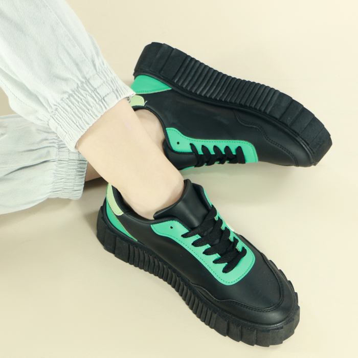 Pantofi sport MU-16negru/verde [8]