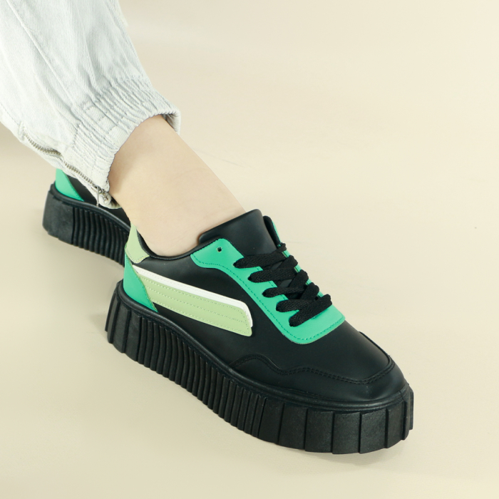 Pantofi sport MU-16negru/verde [5]