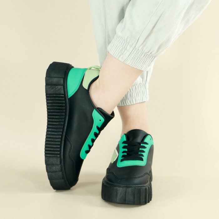 Pantofi sport MU-16negru/verde [7]