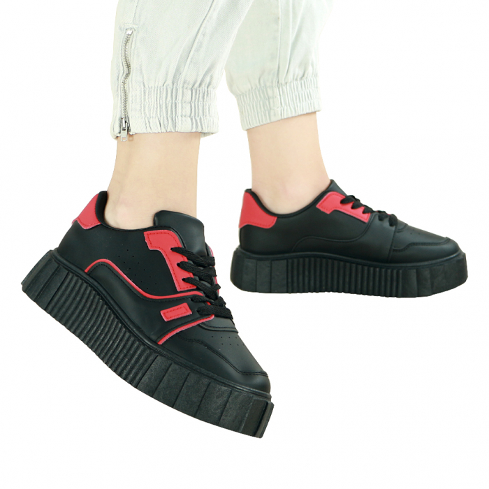 Pantofi sport MU-22negru/rosu [1]