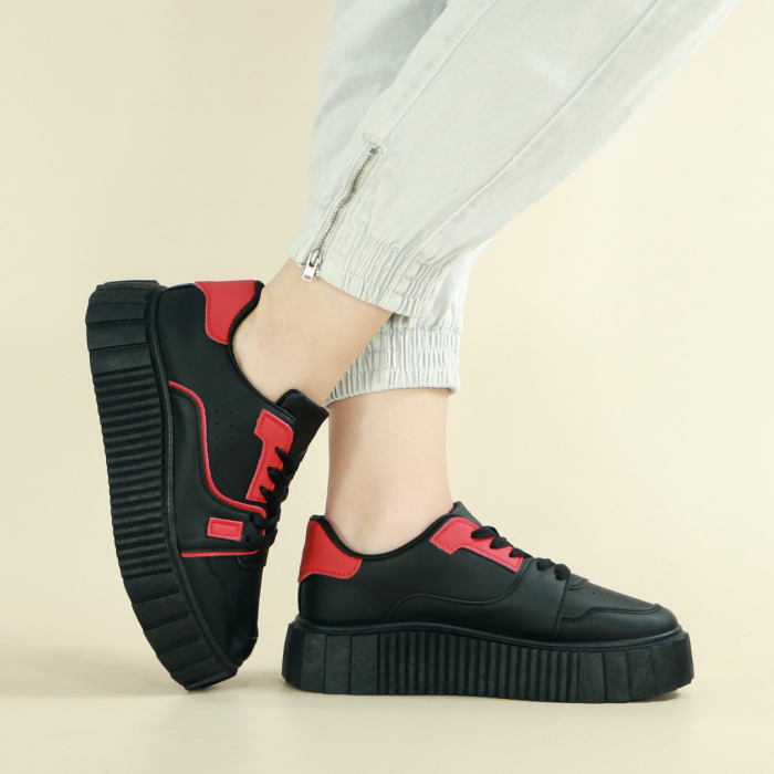 Pantofi sport MU-22negru/rosu [2]
