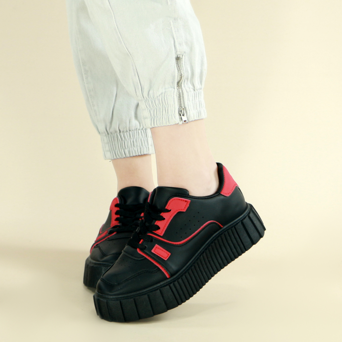 Pantofi sport MU-22negru/rosu [3]