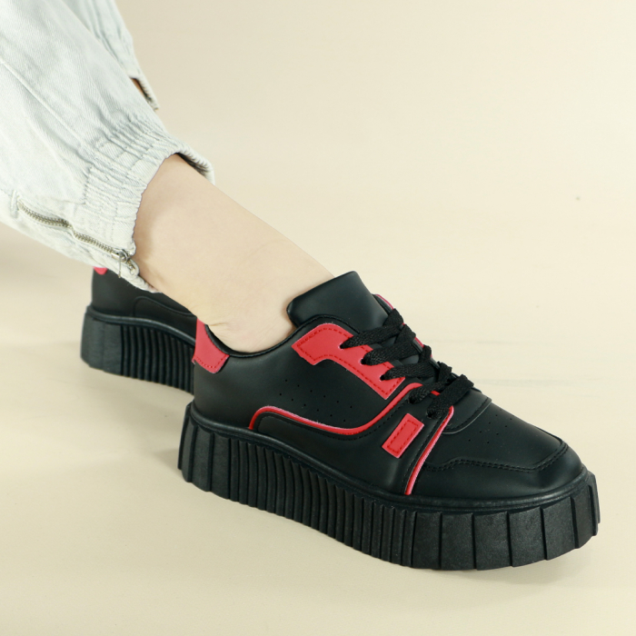 Pantofi sport MU-22negru/rosu [4]