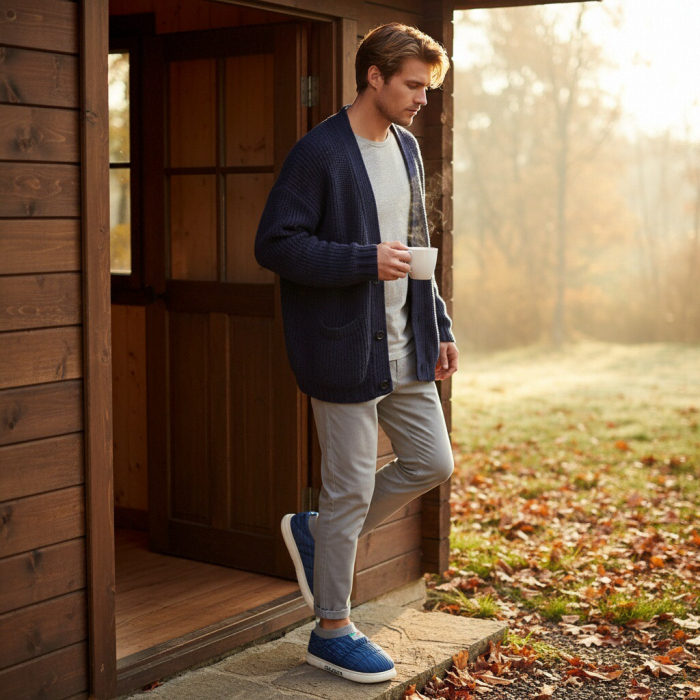 Papuci captusiti din bumbac 43079B-58albastru [6]