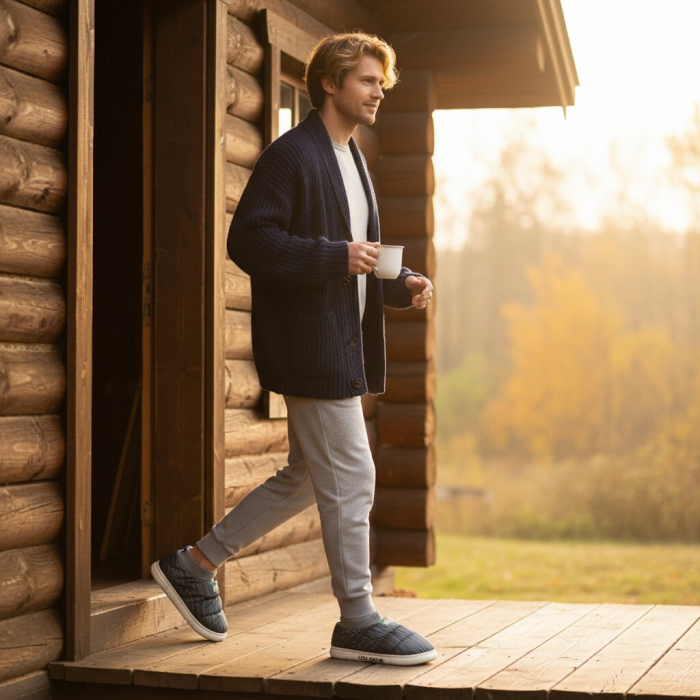 Papuci captusiti din bumbac 43079B-58gri [4]