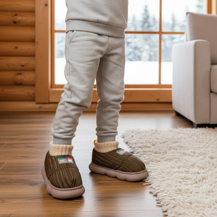 Papuci captusiti din bumbac 43079B-85maro [3]