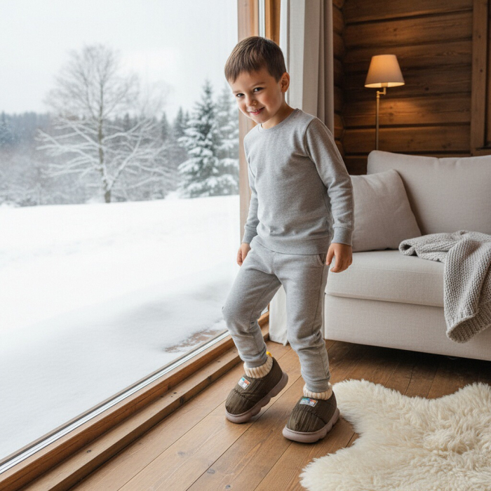 Papuci captusiti din bumbac 43079B-85maro [5]