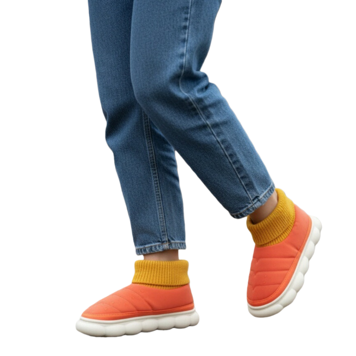 Papuci captusiti din bumbac 43079D-54portocaliu [6]