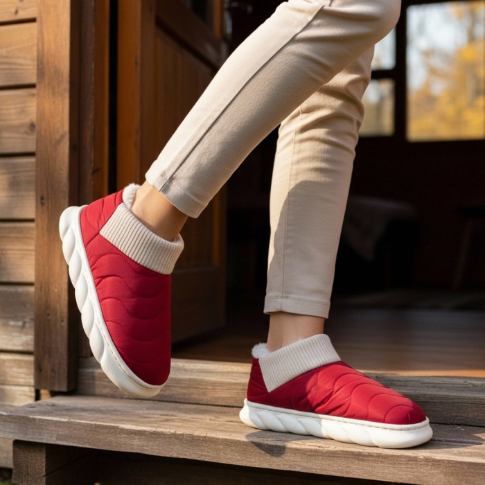 Papuci captusiti din bumbac H53visiniu [12]