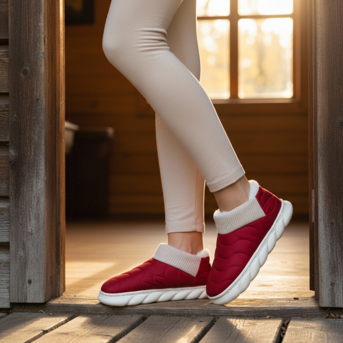 Papuci captusiti din bumbac H53visiniu [4]