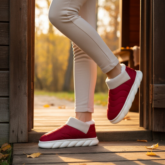 Papuci captusiti din bumbac H53visiniu [6]