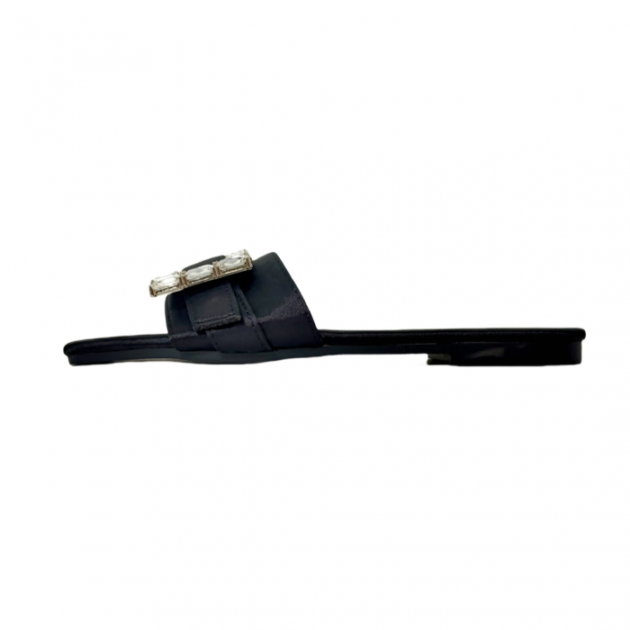 Papuci cu aplicatii cristale decorative F25negru [2]