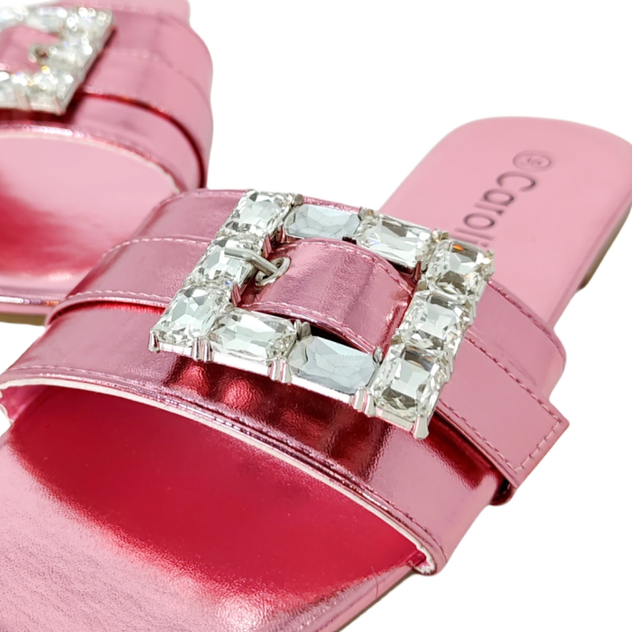 Papuci cu aplicatii cristale decorative F23roz [8]