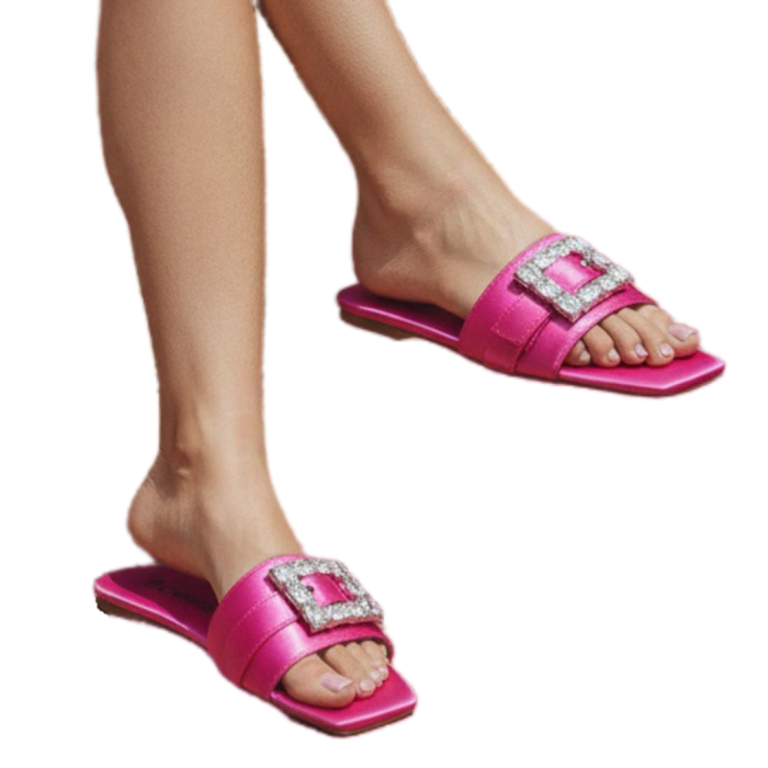 Papuci cu aplicatii cristale decorative F25fucsia [7]