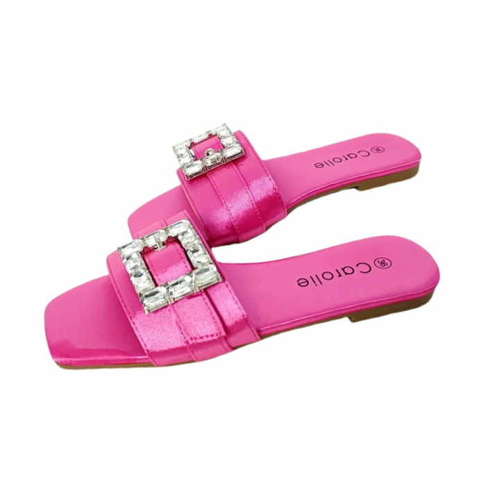 Papuci cu aplicatii cristale decorative F25fucsia [13]