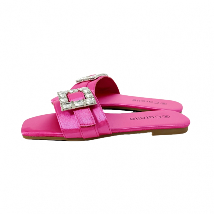 Papuci cu aplicatii cristale decorative F25fucsia [15]