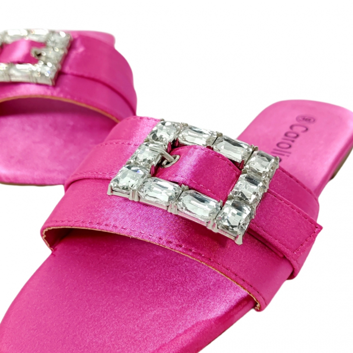 Papuci cu aplicatii cristale decorative F25fucsia [5]