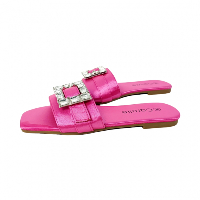 Papuci cu aplicatii cristale decorative F25fucsia [12]