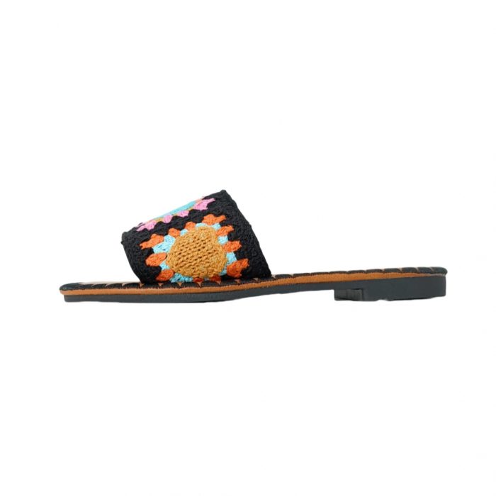 Papuci cu model crosetat 1133negru [2]