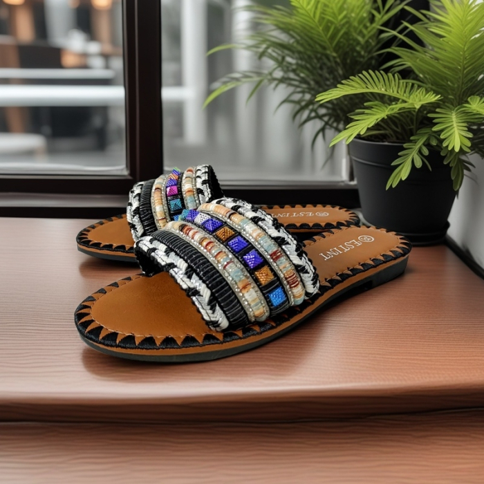 Papuci cu aplicatii decorative 1134negru [7]