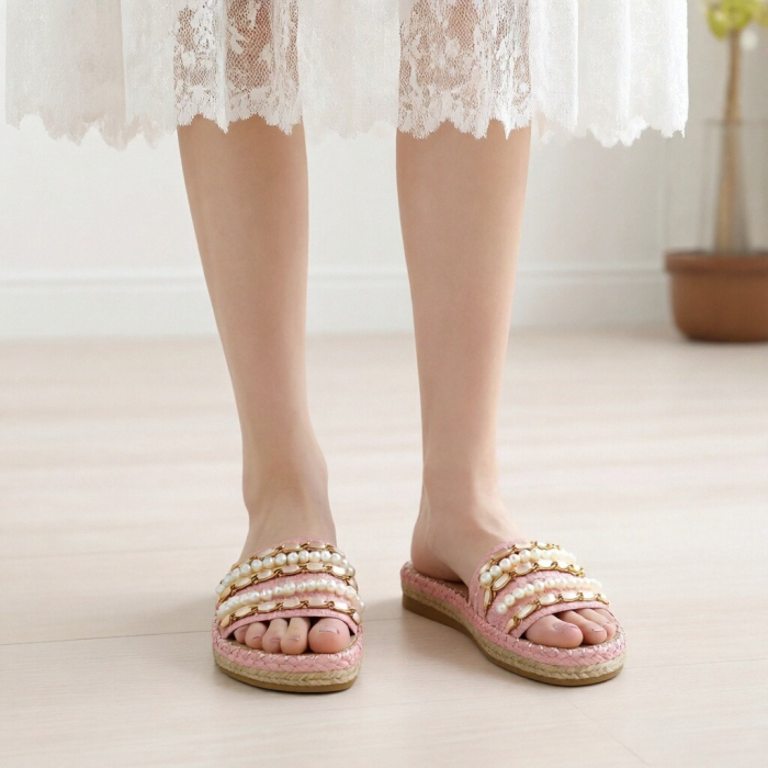 Papuci cu aplicatii decorative A22-150roz [5]