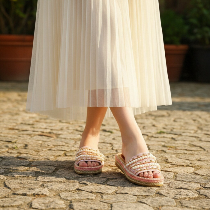 Papuci cu aplicatii decorative A22-150roz [4]