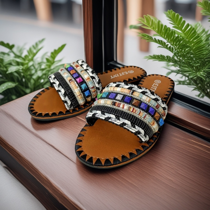 Papuci cu aplicatii decorative 1134negru [4]