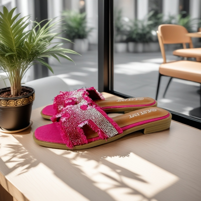 Papuci cu aplicatii decorative X24-1166fucsia [11]