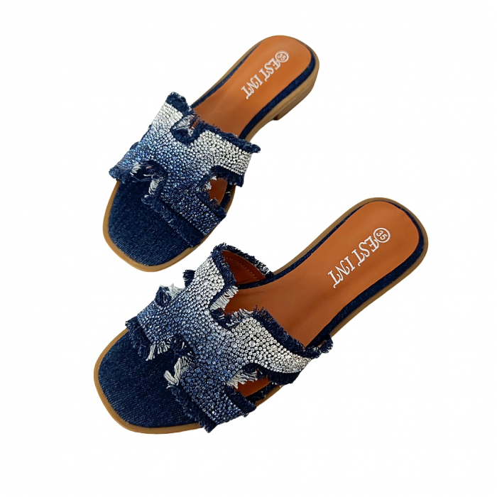 Papuci cu aplicatii decorative X24-1166bleumarin [3]