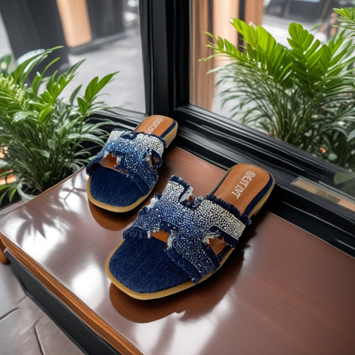 Papuci cu aplicatii decorative X24-1166bleumarin [8]