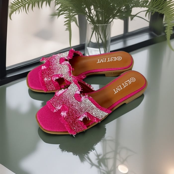 Papuci cu aplicatii decorative X24-1166fucsia [7]