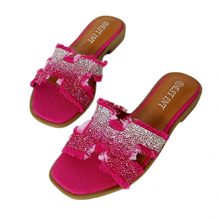 Papuci cu aplicatii decorative X24-1166fucsia [1]