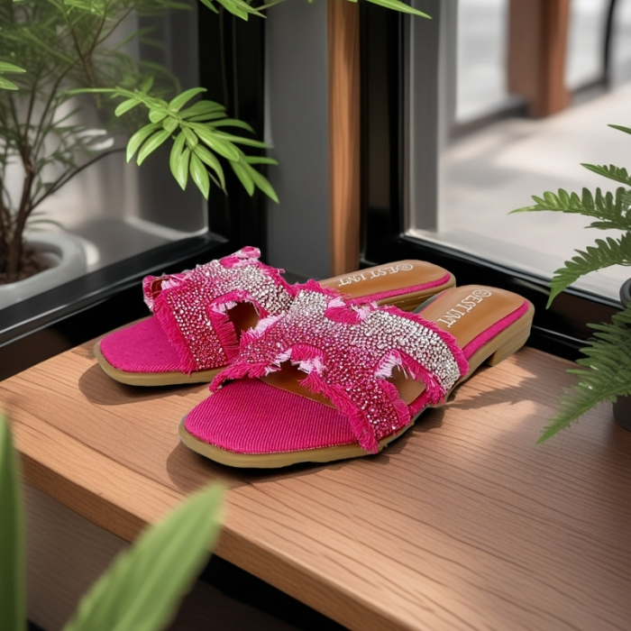 Papuci cu aplicatii decorative X24-1166fucsia [6]