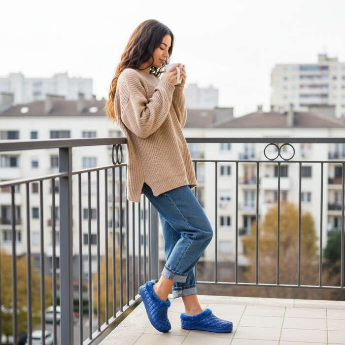 Papuci cu blanita A58Malbastru [2]