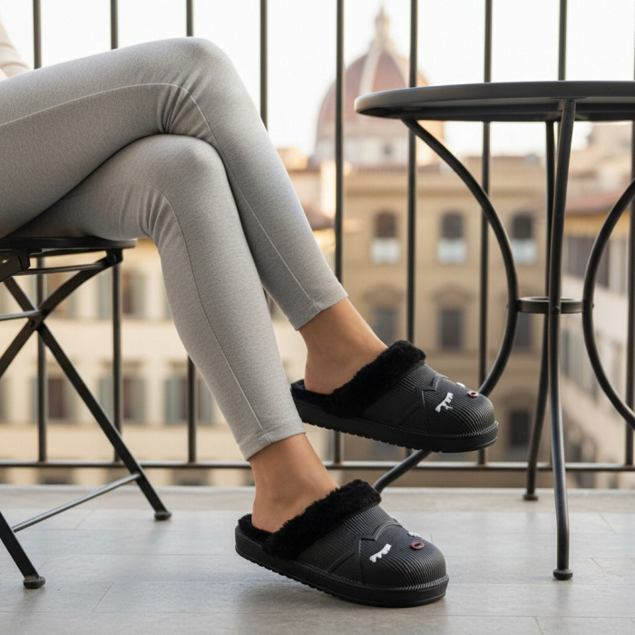 Papuci cu blanita A68Mnegru [1]